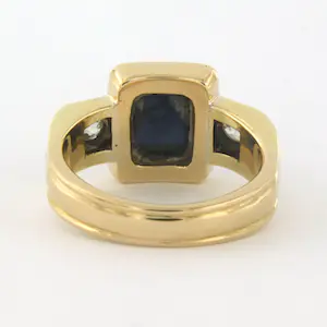 18kt bicolor gouden ring met saffier en bolsjewiek geslepen diamant 0.30ct-17.25 kopen? Bied vanaf 750!