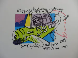 Herman Brood - Kleurenzeefdruk BIGGLES Handgesigneerd. kopen? Bied vanaf 275!