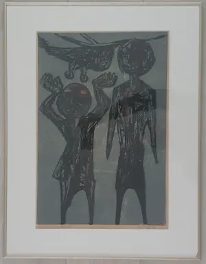 Ru van Rossem - Two Figures watching Helicopter kopen? Bied vanaf 120!