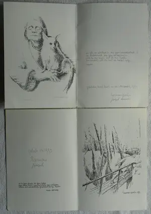 Herman Gordijn - 19 Nieuwjaarskaarten (1975-2017) met gedicht M. Vasalis ; 6x handgesigneerd kopen? Bied vanaf 1!