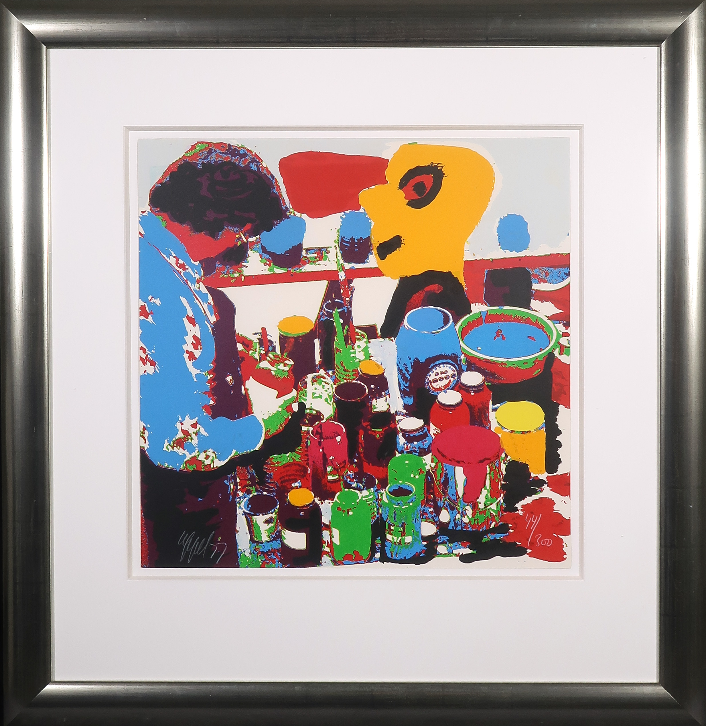 Karel Appel - Zeefdruk, Het gele hoofd - Ingelijst kopen? Bied vanaf 150!