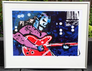Herman Brood - ingelijste zeefdruk: Jimmy Hendrix (prachtige lijst!) kopen? Bied vanaf 550!