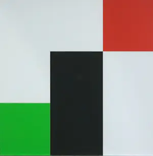 Otto Hamer - Twee werken op doek (op paneel)/ Abstract-geometrische composities kopen? Bied vanaf 150!