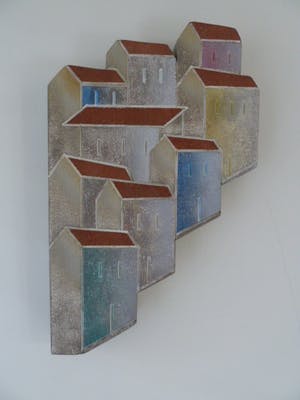 Niet of onleesbaar gesigneerd - Italiaans stads/dorps aanzicht kopen? Bied vanaf 1!