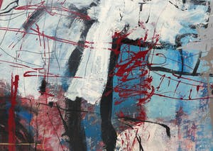 Mathieu Berden - Acryl op doek, Abstracte compositie (Zeer groot) kopen? Bied vanaf 1!