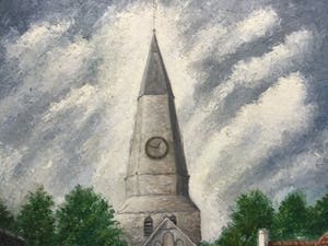 Niet of onleesbaar gesigneerd - Kerkgang | fraai geschilderd tafereel kopen? Bied vanaf 1!