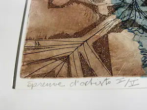 Kees Okx - Bijzondere kleine oplage (5 ex) jaren 60 handgekleurde ETS "Blauwe schaduw" kopen? Bied vanaf 48!