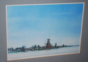 Ciano Siewert - Hollands vergezicht met molens - artist proof XXII - incl fraai kunstboek! kopen? Bied vanaf 60!