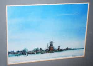 Ciano Siewert - Hollands vergezicht met molens - artist proof XXII - incl fraai kunstboek! verkocht voor € 60!