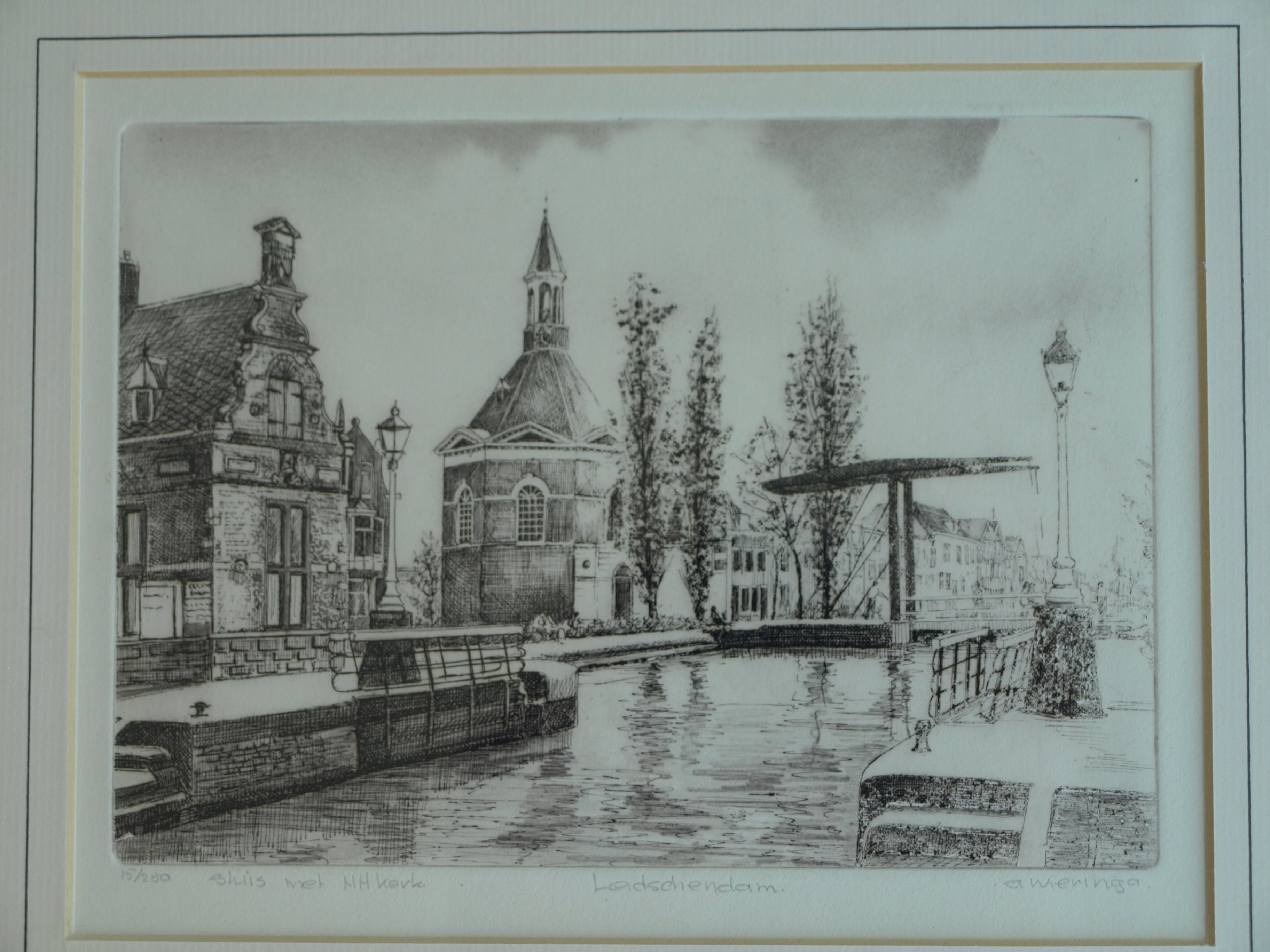 Anko C. Wieringa - Leidschendam, sluis met de Dorpskerk  kopen? Bied vanaf 1!