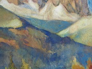 Klaas Pijlman - Aquarel , Sassolungo , Dolomieten , Italië – 1968 kopen? Bied vanaf 40!