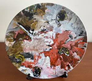 Lily Marneffe - Twee kunstporseleinen borden "Mondiali & Blanche Fleur" kopen? Bied vanaf 50!