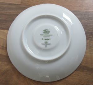 Hutschenreuther - Vijf kop- en schotels Maxim's Paris decor Marquis ontwerp Pierre Cardin kopen? Bied vanaf 25!