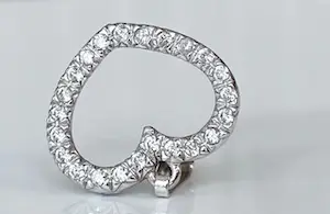 18 kt Witgoudem hanger met zirkonia kopen? Bied vanaf 160!