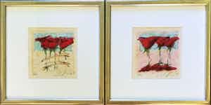 Richard Smeets - Over Rozen | 2 zeefdrukken - ingelijst verkocht voor € 50!