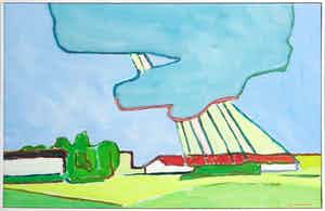 Paul Overhaus - Olieverf op doek, Noord-Holland III - Ingelijst verkocht voor € 60!