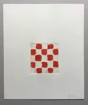 JCJ VANDERHEYDEN - handgesigneerde ets - 'Red checkerboard' - 2011. vendu pour 325€ !