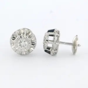 18k wit gouden oorbellen bezet met briljant geslepen diamant 0.40ct- F/G - VS/SI kopen? Bied vanaf 500!