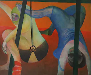 Martin Engelman - Olieverf op doek, Au Cirque - Ingelijst (Zeer groot) kopen? Bied vanaf 700!