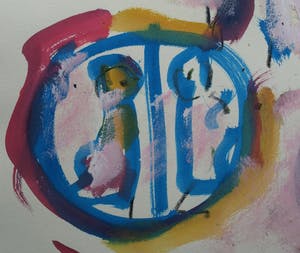 Anton Heyboer - Ingelijste gouache , Beest, Confrontatie en Vrouw – ca. 1980 – 100 x 70 cm kopen? Bied vanaf 50!