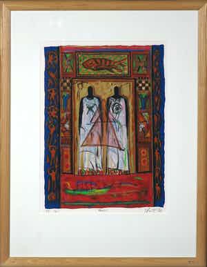 Eric Toebosch - Litho, Angeli - Ingelijst verkocht voor € 35!