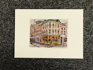 AcheterJules Chapon - mooie in 1953 geschilderde gemengde techniek "Haarlem straathoek" gesigneerd? Enchérissez de 40!