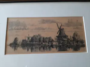 Jaap Lindeijer - Ets, Rotterdam, Molen a/d Kralingscheplas. kopen? Bied vanaf 35!