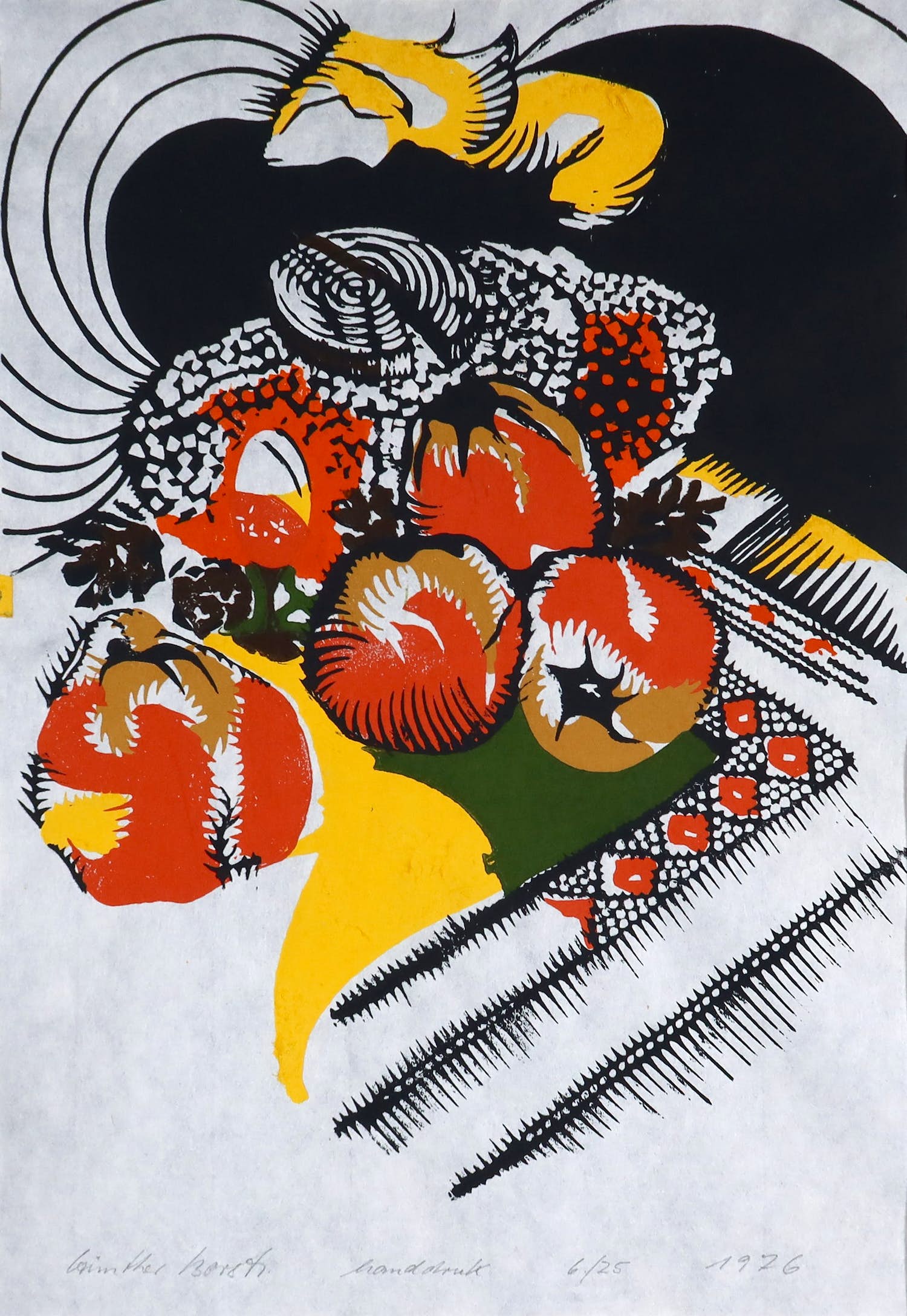 Gunther Borst - Linosnede, Stilleven kopen? Bied vanaf 1!