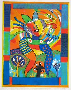 Clemens Briels - Zeefdruk, Puntillita carved out her name (...) verkocht voor € 80!