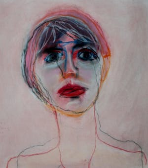 Hans Abbing - Krijttekening - 1994 kopen? Bied vanaf 300!