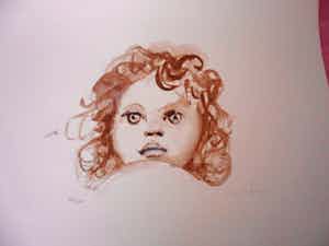 Leonor Fini - Lithografie, "Portrait de jeune fille verkocht voor € 20!