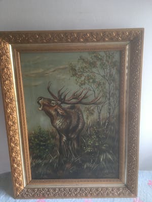 Niet of onleesbaar gesigneerd - Hert in het bos kopen? Bied vanaf 10!