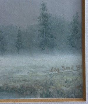 Leo Smit - verfijnd geschilderd landschap | klein schilderij - ingelijst kopen? Bied vanaf 45!