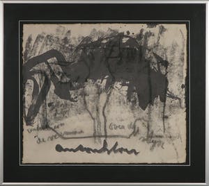 Anton Heyboer - Gemengde techniek op papier, Zonder titel - Ingelijst kopen? Bied vanaf 1!