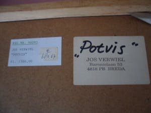 Jos Verwiel - Gemende Techniek. Titel, "Potvis". kopen? Bied vanaf 40!