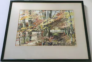Johan Hendrik Gelink - herfstlandschap Buurse | aquarel - ingelijst kopen? Bied vanaf 39!