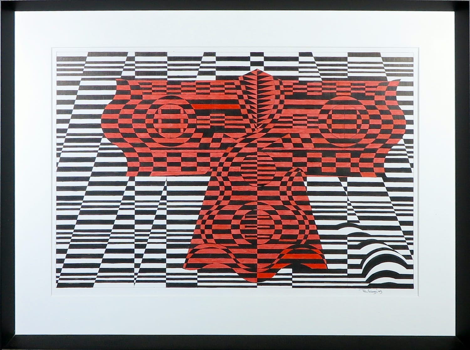 Pim Lenos - Stifttekening, Zonder titel - Ingelijst kopen? Bied vanaf 1!