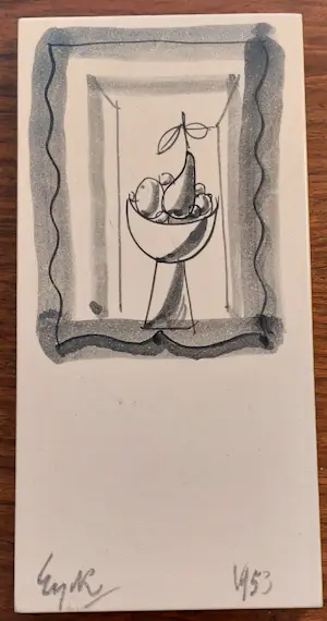 Charles Eyck - Keramische menukaart (zeldzaam) kopen? Bied vanaf 450!