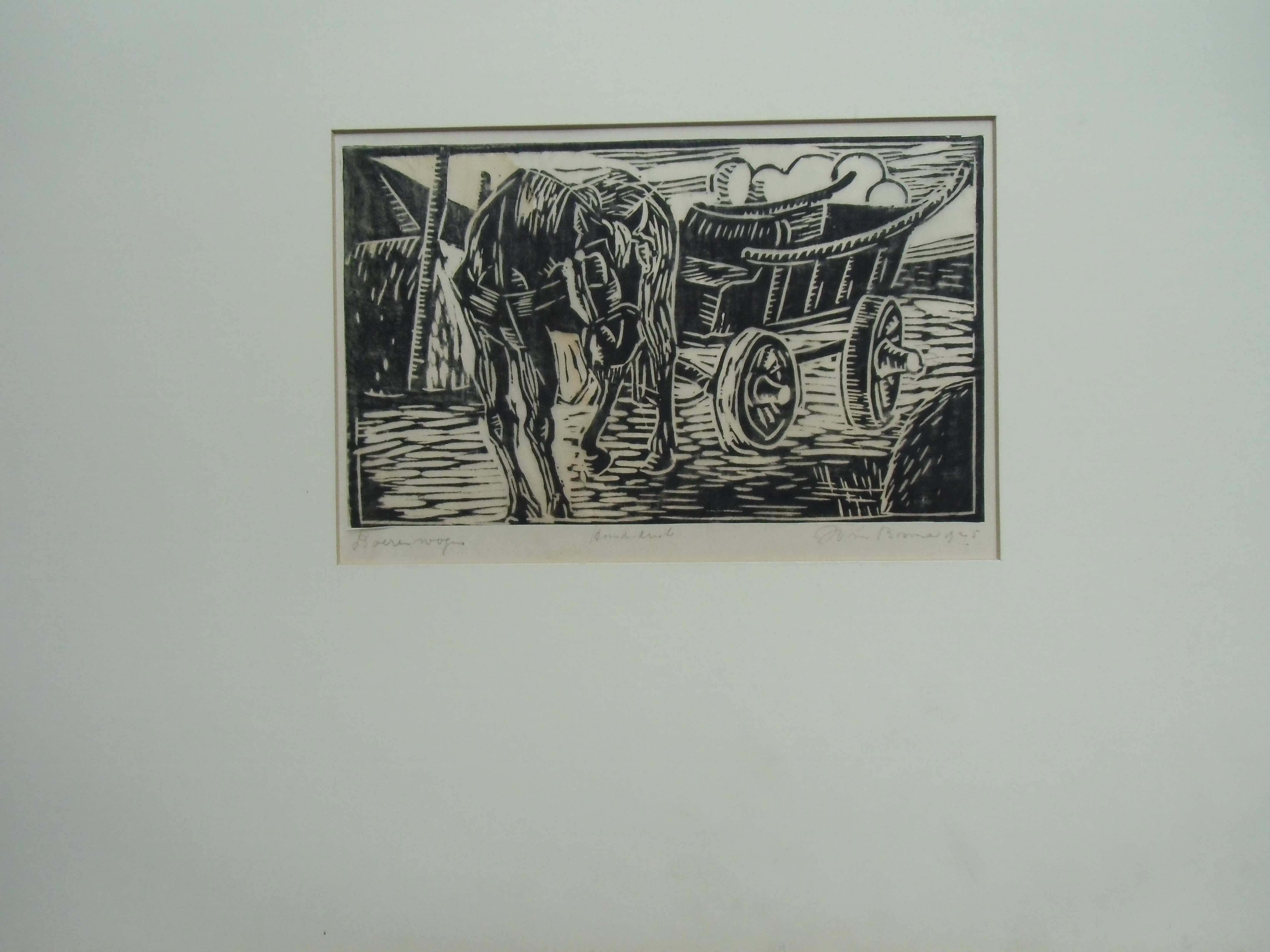 Wim Bosma - BOERENWAGEN // HOUTSNEDE VAN WIM BOSMA kopen? Bied vanaf 30!