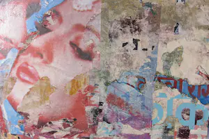 Reg Fallah - Mixed Media / Collage, Red Lips (Groot formaat) kopen? Bied vanaf 100!