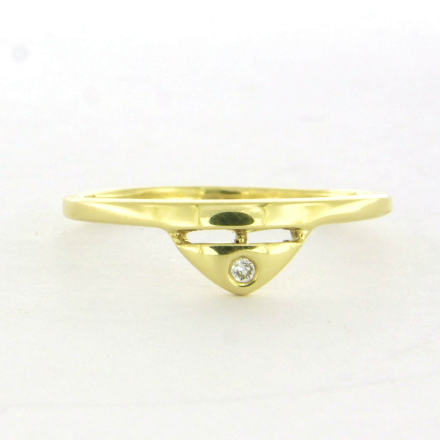 14k geel gouden ring met briljant geslepen diamant tot. 0.02ct kopen? Bied vanaf 150!
