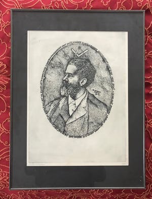 Ab Steenvoorden - Gesigneerde ets - 11/75 - Ingelijst kopen? Bied vanaf 45!