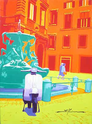 Marco Kooiman - Olieverf op Doek, Piazza Mattei(Groot) verkocht voor € 200!