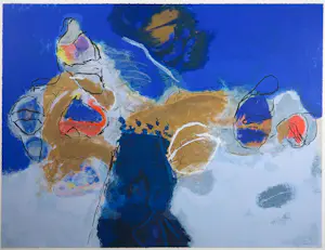 Henk van Vessem - Zeefdruk op papier, Verzonken beschouwing - Ingelijst (Groot) kopen? Bied vanaf 40!