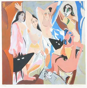 Peter Bastiaanssen - Zeefdruk, Yapping Picasso - Ingelijst kopen? Bied vanaf 250!