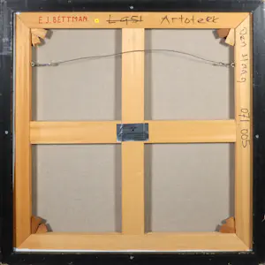 Eefje Bettman - Olieverf op doek, Geometrische compositie in grijs en donkerblauw II - Ingelijst kopen? Bied vanaf 50!
