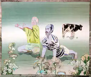 Ger Jansen - Wandkleed, De trimmers (Groot) verkocht voor € 250!