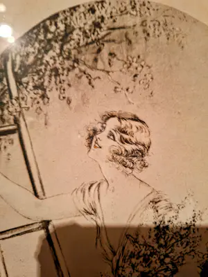 Nelly Degouy - Vrouw bij ladder met bos bloemen kopen? Bied vanaf 35!