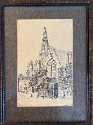 Henriette Hubregtse-Lanzing - 2 Litho's: Oude Kerk + Kolkje | Amsterdam kopen? Bied vanaf 30!
