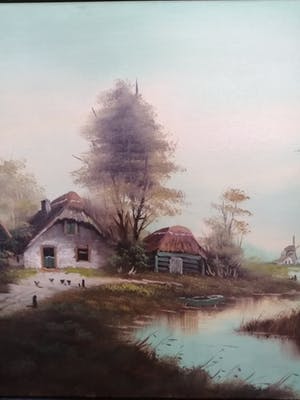 A.A. Dagelet - (1918-1991) - onder pseudoniem van M. Ryes - Boerenlandschap kopen? Bied vanaf 1!